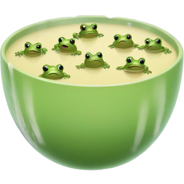 Bowl of soup with frogs emoji