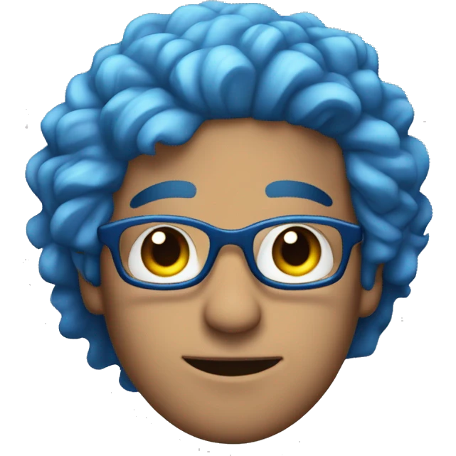 Rauw alejandro Latin Singer with Blue hair glasses rapper emoji