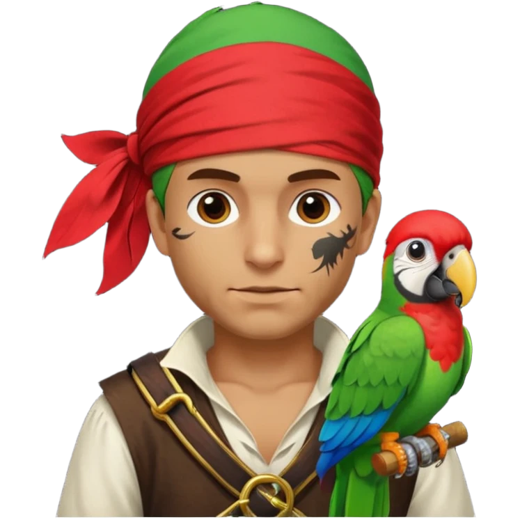 pirate and parrot emoji