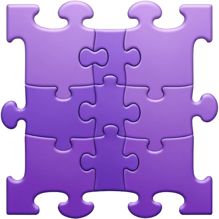 Create an icon of a puzzle for "Featured Projects" on a dark background #22223B. Show multiple puzzle pieces connected together, with one piece slightly separated or highlighted as the final piece. The puzzle pieces should be shades of purple that harmonize with the background. emoji