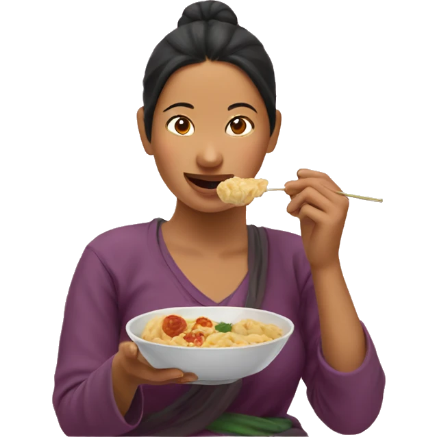 nepali girl eating momo emoji