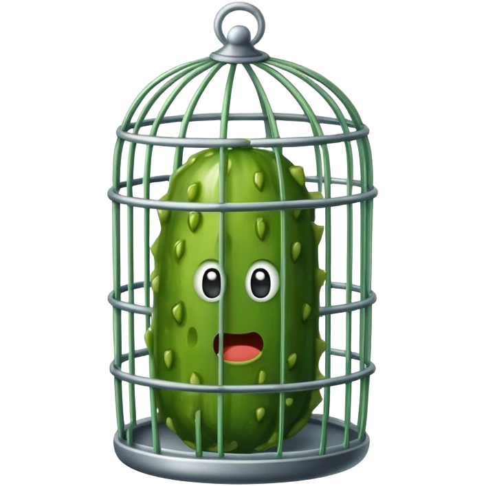 Pickle in a cage emoji
