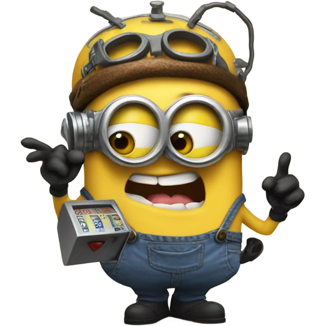 Minion playing slot machine emoji