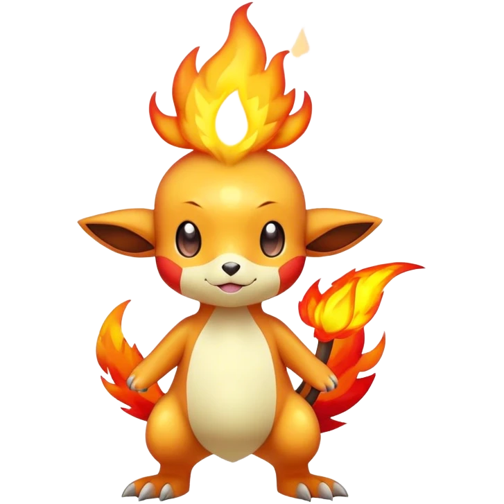 Shiny-Eeveelution-Cute-Fakemon-Fire-Pokémon-fusion full body emoji