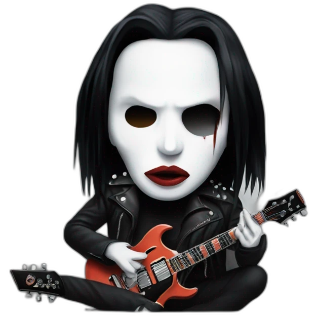 Marilyn manson with rock guitar emoji
