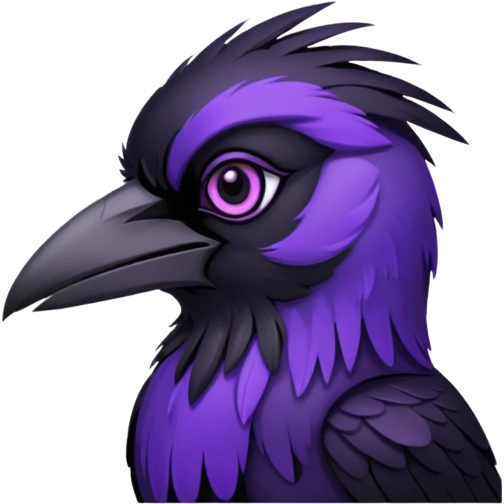 raven with purple eyes emoji