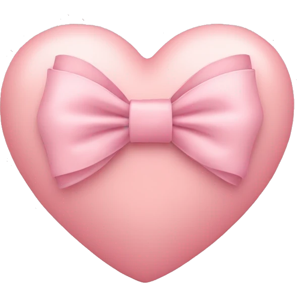 Blush pink heart with bow around it emoji