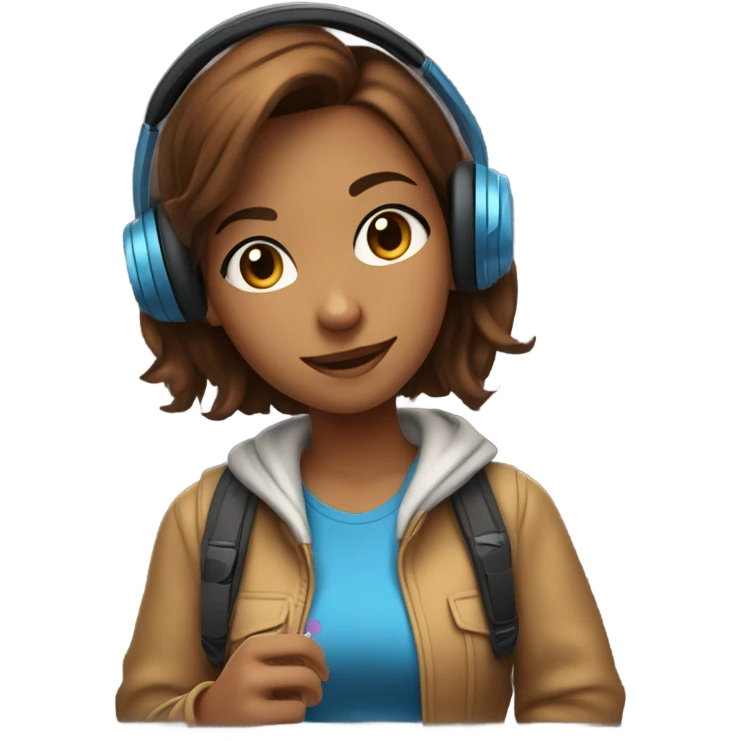 Brown hair gamer girl emoji