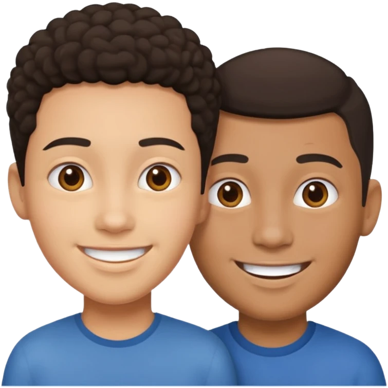 person 1 body with 2 heads  different races emoji