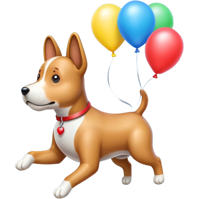 dog shaped flying balloons emoji