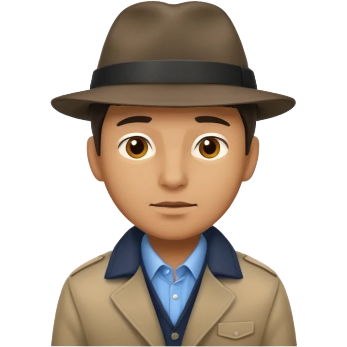 Man with a hat and jacket that can't talk emoji