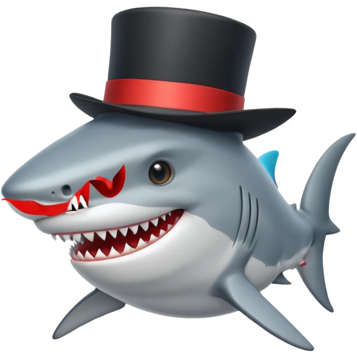 Shark with a top hat emoji