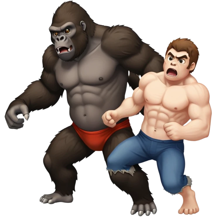 Gorilla killing a man emoji