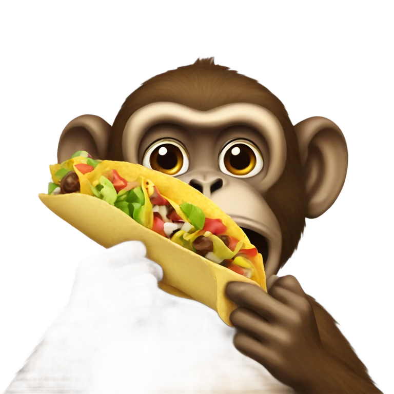 Monkey eating a taco emoji