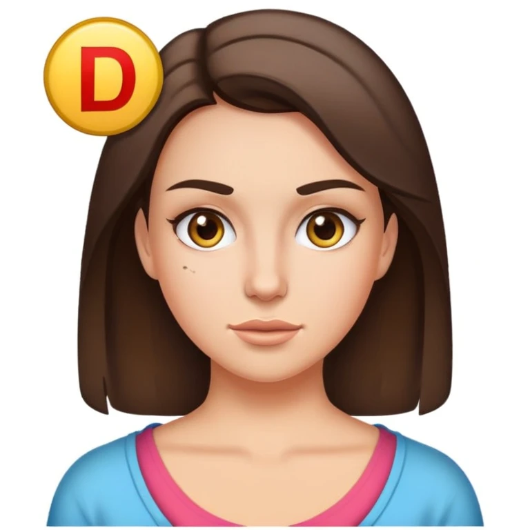 A brunette holding a prize with the word DUMBASS on her forehead  emoji