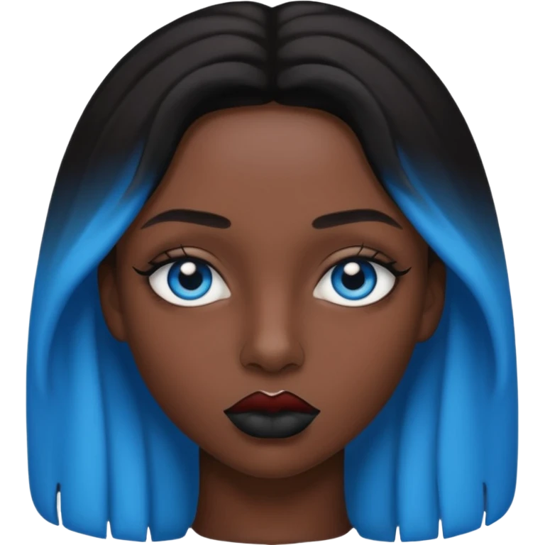 A 67 color blue black eye and lips. emoji