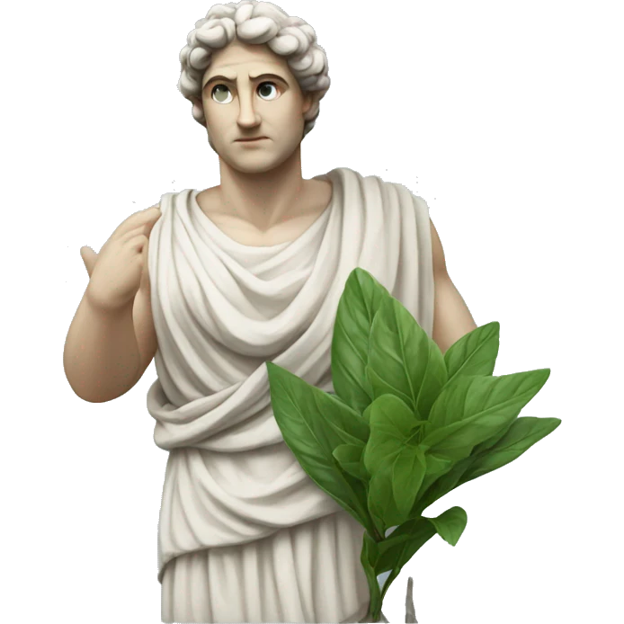 greek statue wih plant in his hand emoji