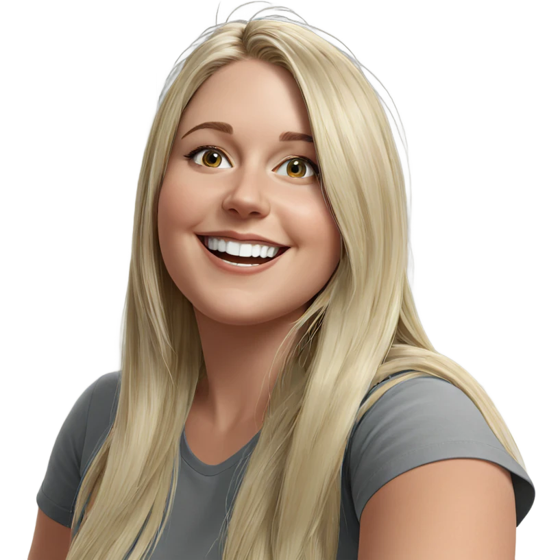 smiling blonde girl portrait emoji