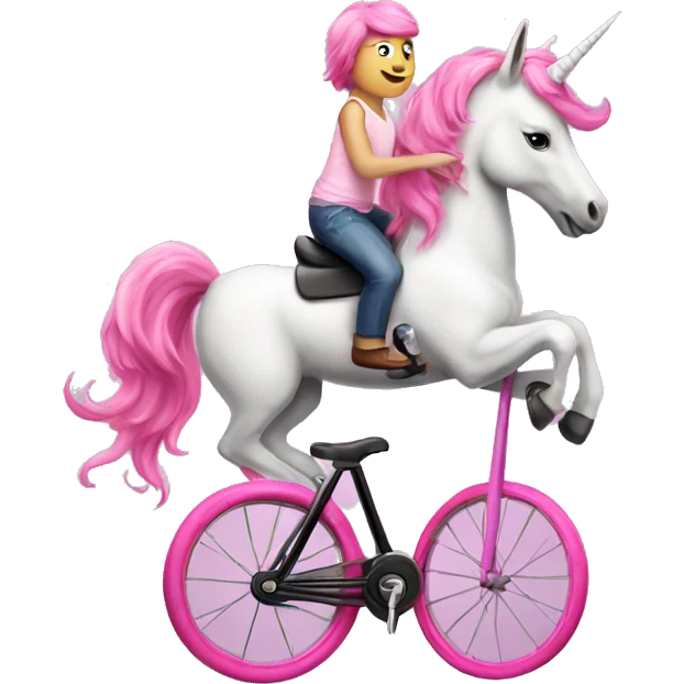 Pink unicorn riding a unicycle  emoji