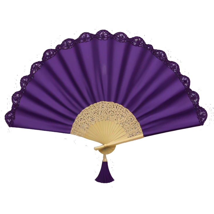 dark purple rococo hand fan emoji