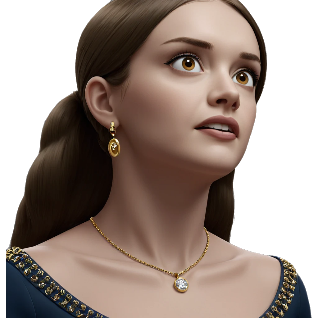 elegant girl with necklace emoji