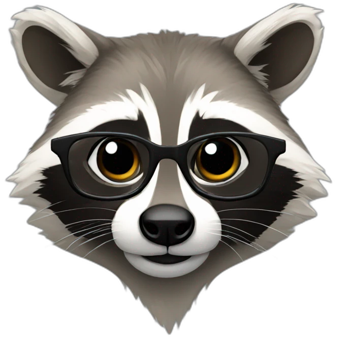 a racoon in glasses emoji