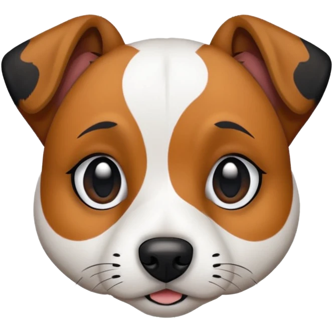 Strävhårig jack russel med svarta öron resten helt vit emoji