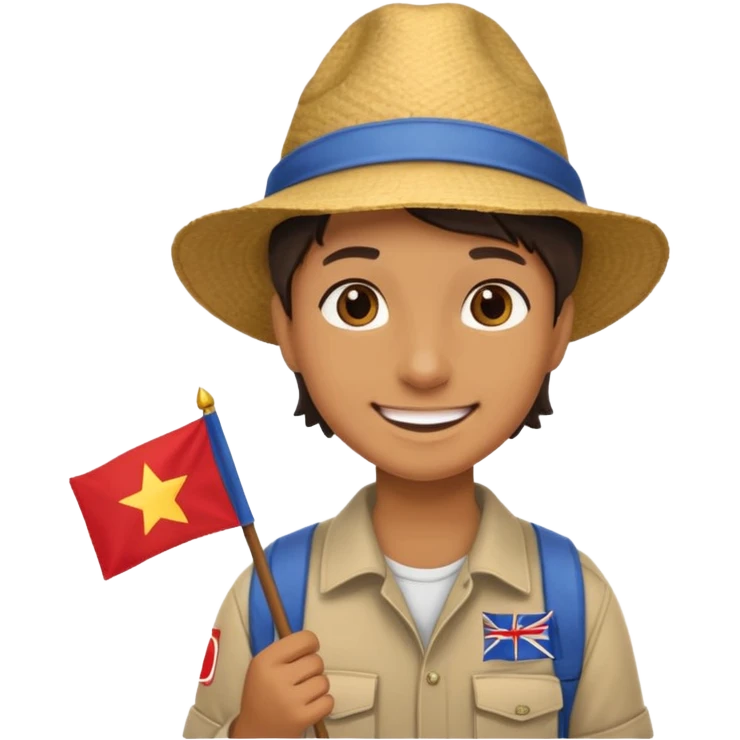 Guide + small flag, Tour Group. emoji