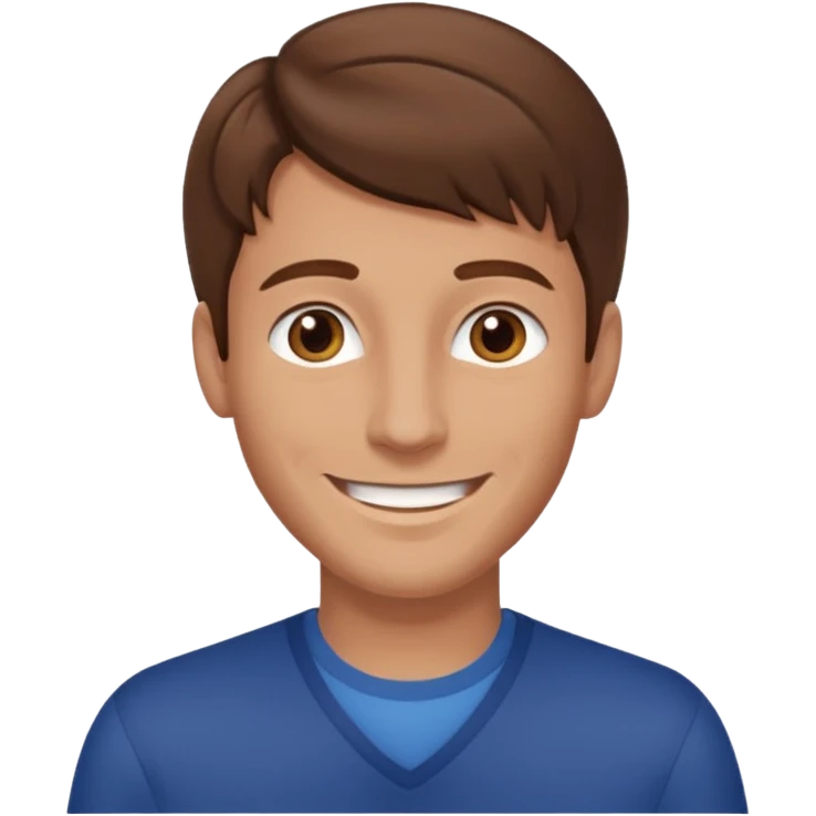 homme brun cheveux long sourire style européen emoji