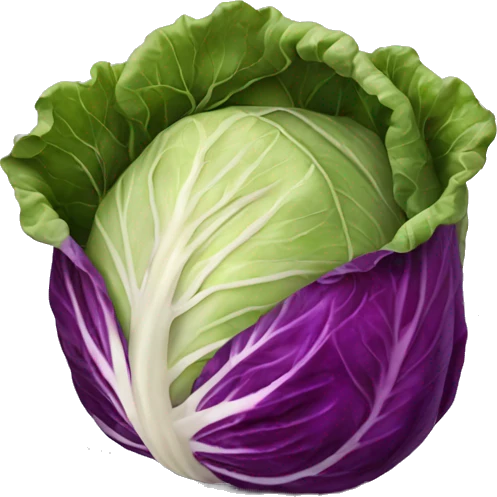 red colored cabbage with pepper powder  emoji