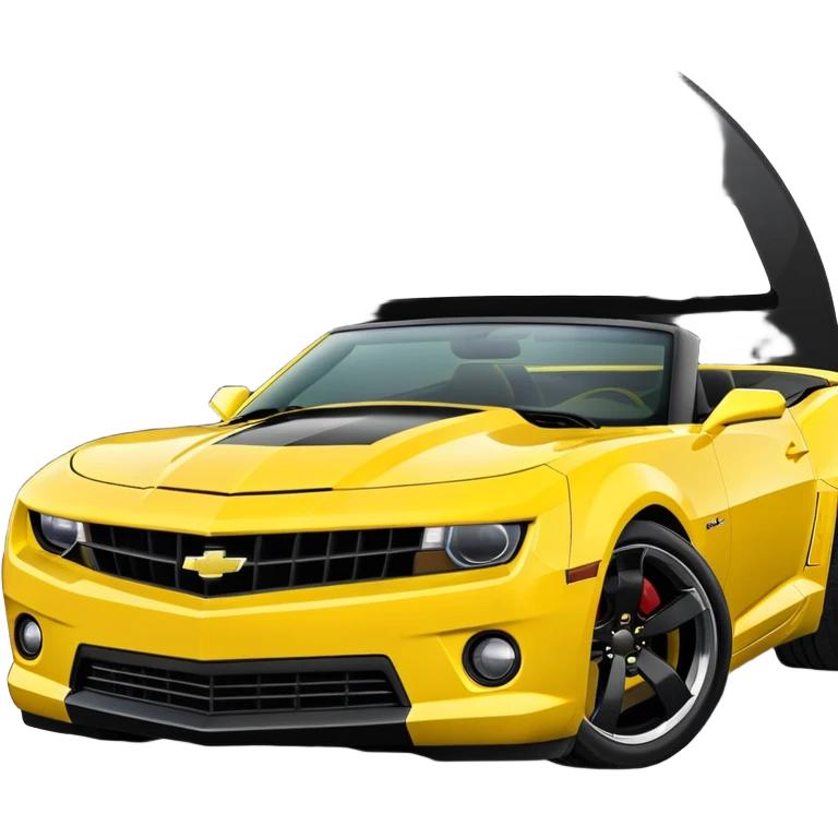 Yellow Camaro with black hood and black roof top emoji