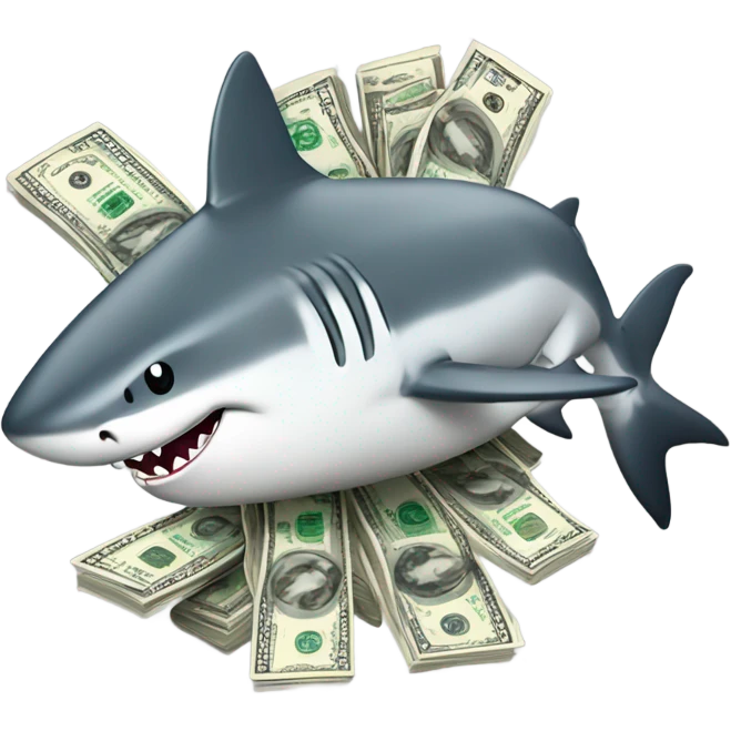 Shark with money emoji