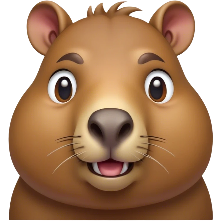 Cinematic Comical Capybara Portrait Emoji, Head tilted dramatically with an exaggeratedly shocked expression, featuring a robust, rotund build with wide, comically expressive eyes full of humorous disbelief, Simplified yet hilariously expressive features, highly detailed, glowing with a slightly sassy natural glow, high shine, dramatic yet playful, stylized with an air of quirky charm, soft glowing outline, capturing the essence of a meme-worthy capybara that looks ready to side-eye its way into viral fame! emoji