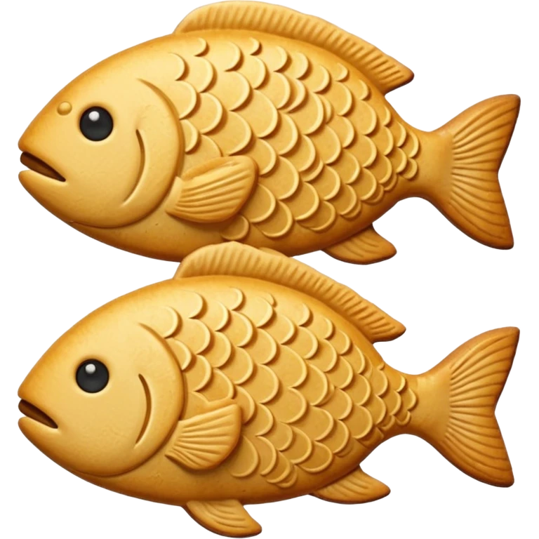 fish-shaped cookie, golden brown baked texture, no eyes, shape like a toy emoji