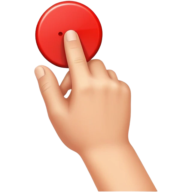 Hand smacking red button  emoji