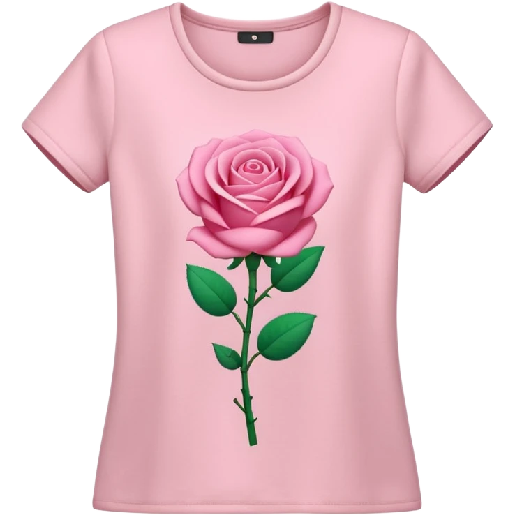 A 3D cartoon rose-pink women’s top with short sleeves, soft fabric texture, gentle lighting, isolated on plain background. Complete plain, no textures. emoji