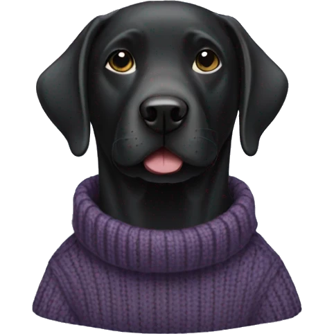 Black lab wearing sweater emoji