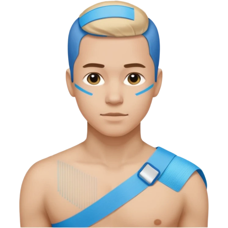 shoulder with kinesio tape (physiotherapy) just around sjoulder emoji