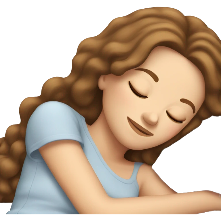 white girl sleeping with brown hair emoji