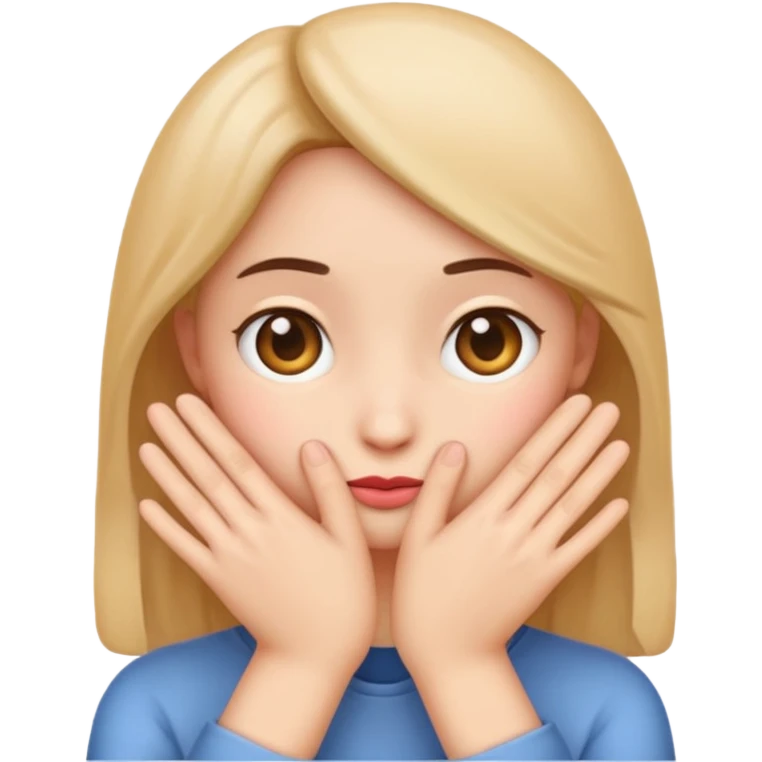 A single emoji that's feeling shy. In love. But hiding behind hands.  emoji