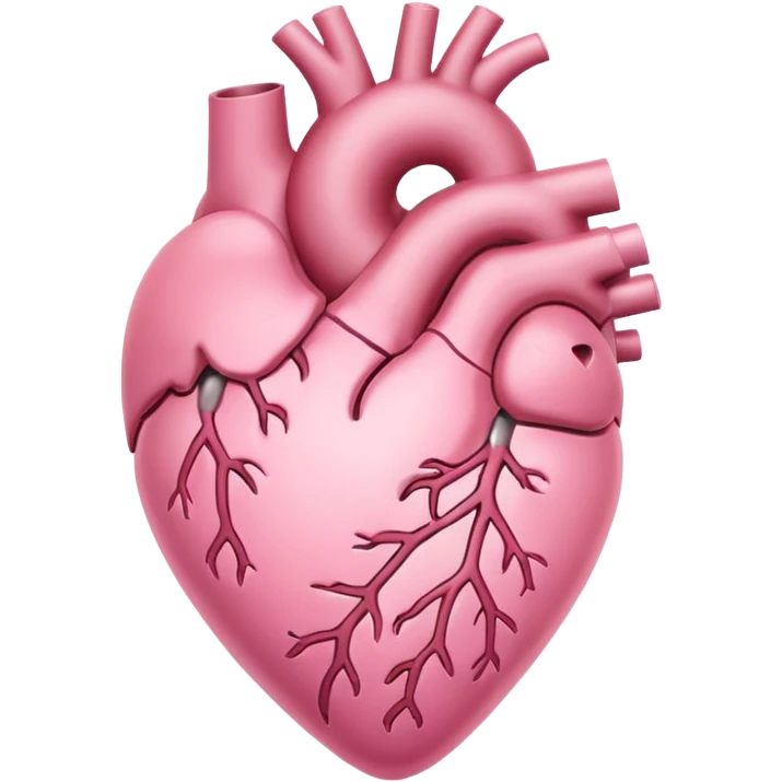 soft pastel pink anatomic heart with a gentle sparkle emoji