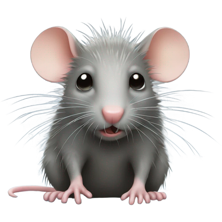 A wet rat in the rain emoji