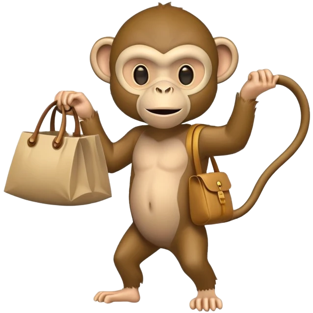 monkey wearing a mask and carrying a bag of loot emoji