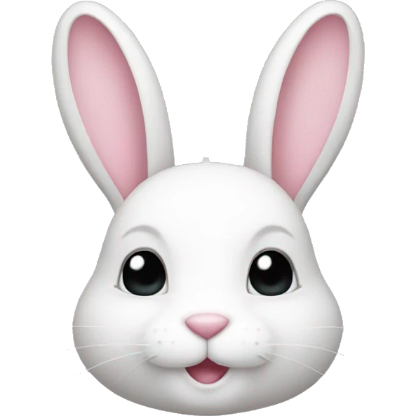 White and pastel pink bunny  emoji
