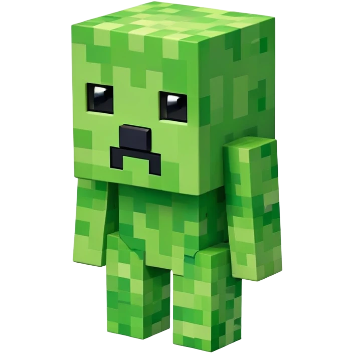 Green Minecraft creeper emoji