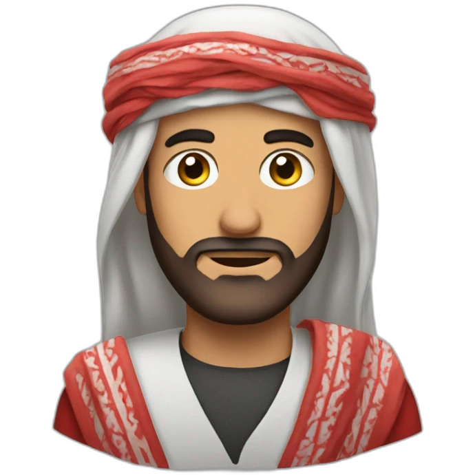 Arab man in red shmagh emoji