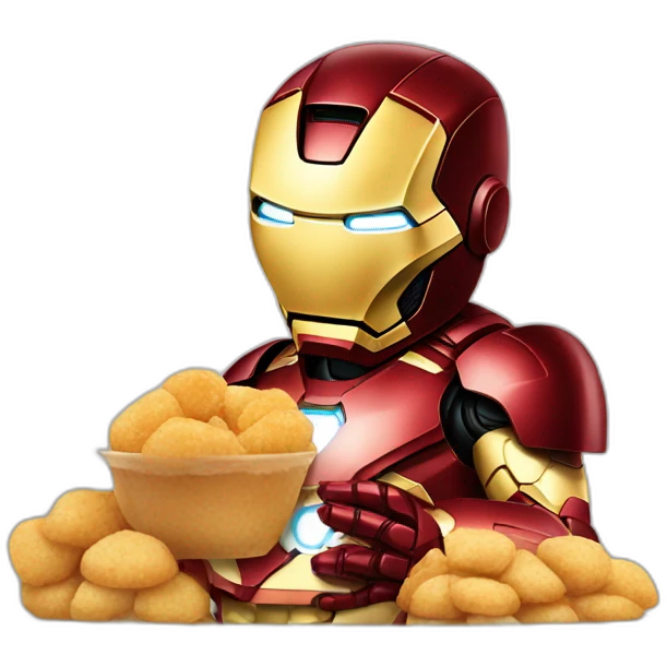 Iron man eating panipuri emoji