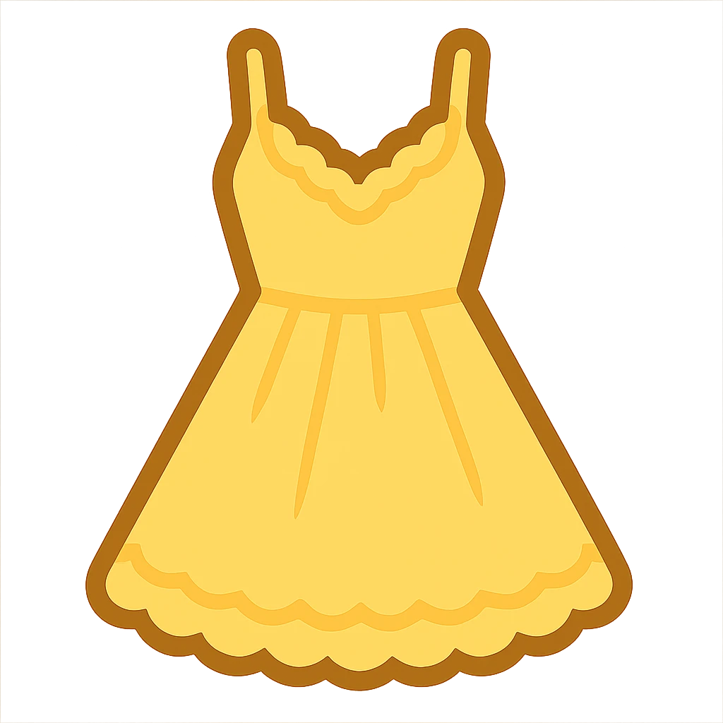 frilly lacey butter yellow summer sundress, flat twitter-style emoji emoji