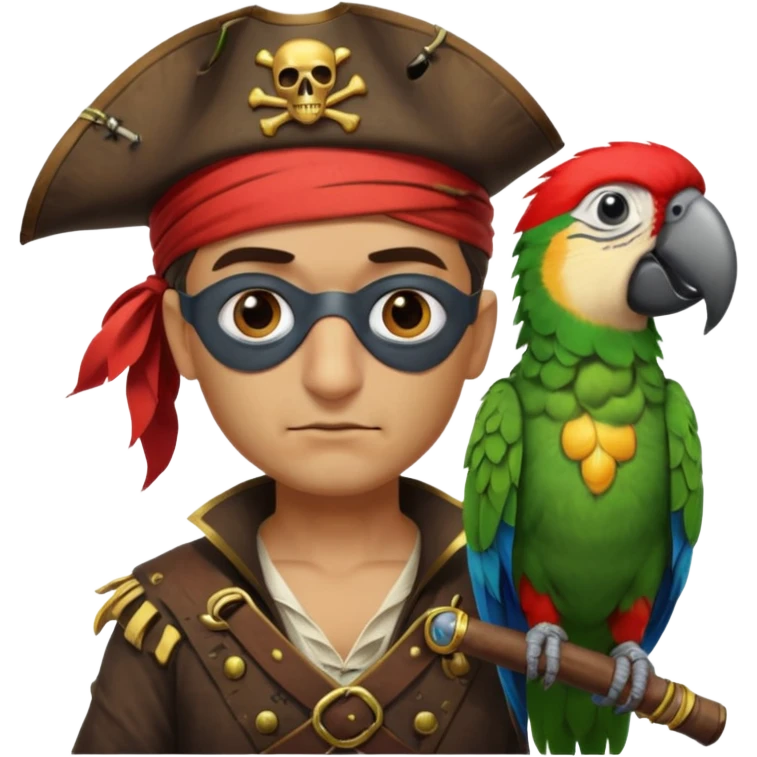 pirate and parrot emoji
