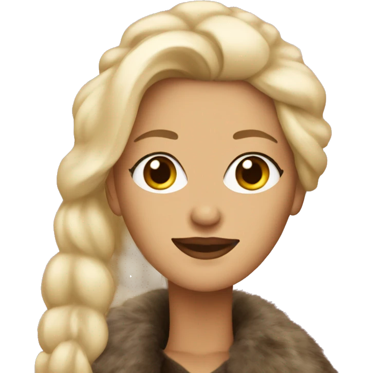 Blonde woman in fur coat emoji